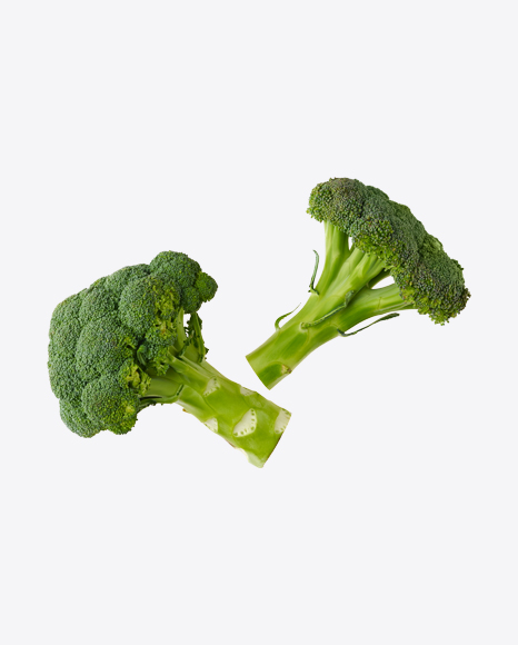 Two Heads of Broccoli PNG