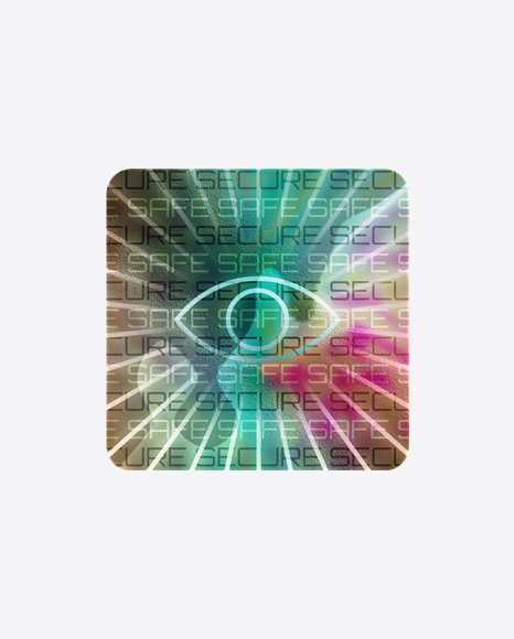 Square Holographic Sticker PNG