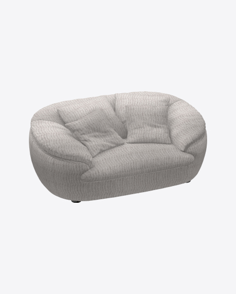 Fabric Sofa with Pillows PNG