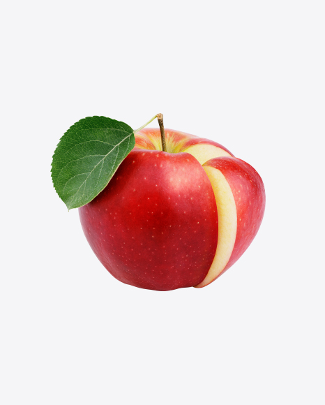 Red Apple with Cut PNG