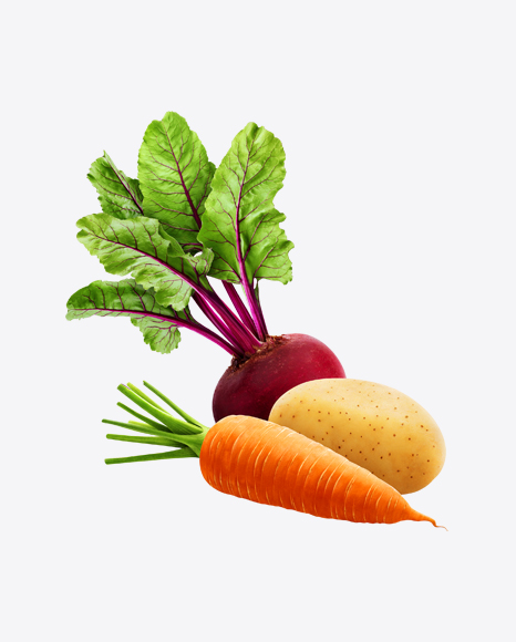 Raw Beetroot, Potato & Carrot Set PNG