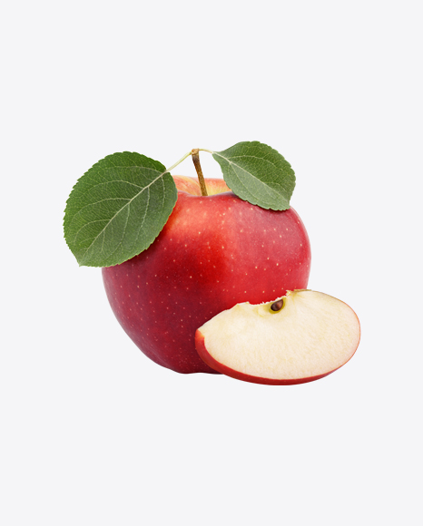 Red Apple with Slice PNG