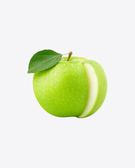 Green Apple with Cut PNG
