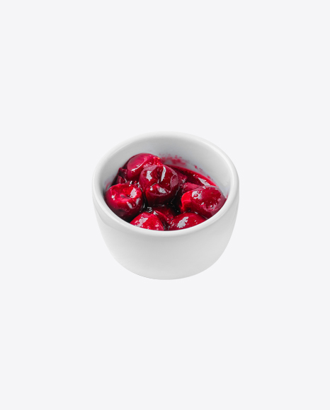 Cherry Jam in White Dip-Bowl PNG