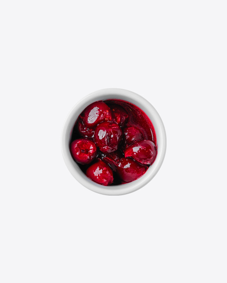 Cherry Jam in White Dip-Bowl PNG