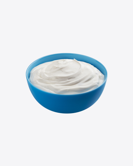 Sour Cream in Ceramic Bowl PNG
