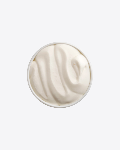 Sour Cream in Ceramic Bowl PNG