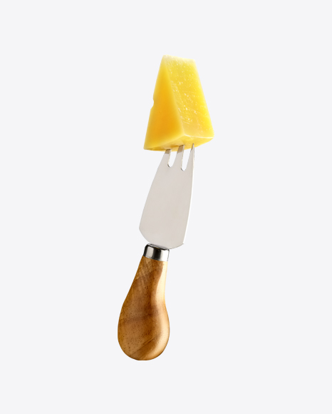 Parmezan Cheese Slice on Fork PNG