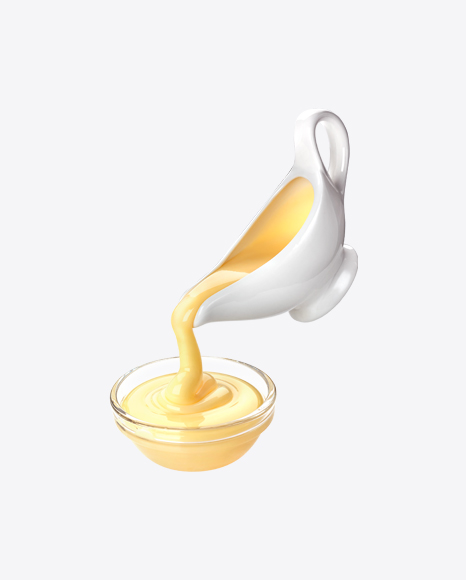 Condensed Milk in Bowl w/ SauceBoat PNG