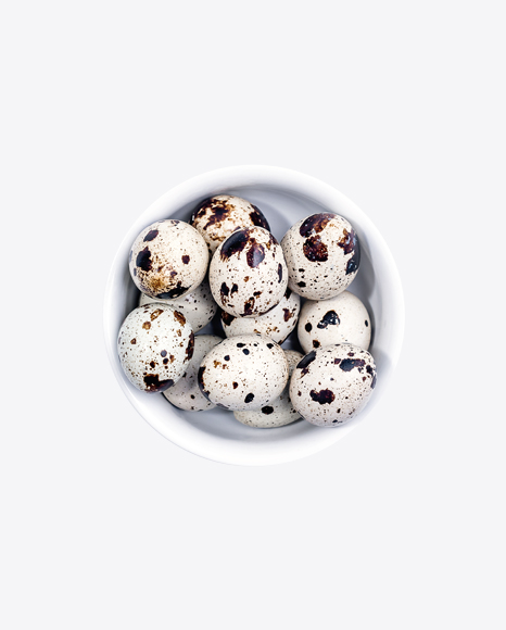 Quail Eggs in White Bowl