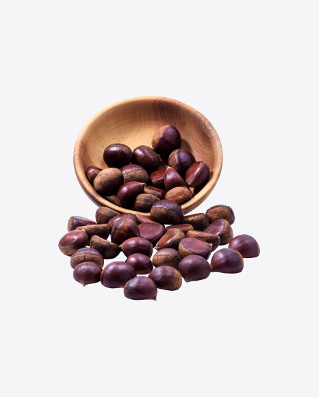 Chestnuts in Wooden Bowl