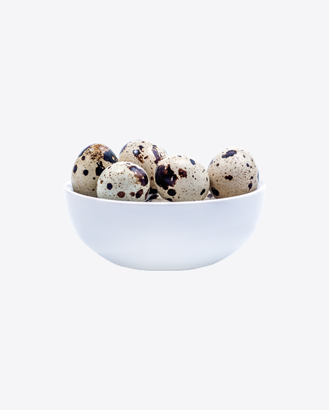 Quail Eggs in White Bowl