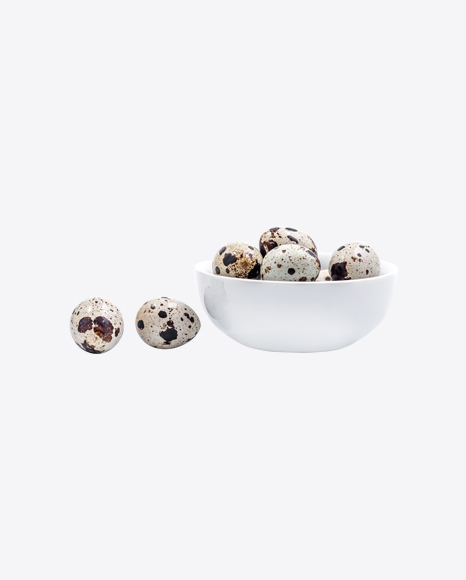 Quail Eggs in White Bowl