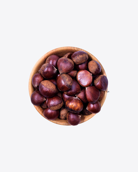 Chestnuts in Wooden Bowl