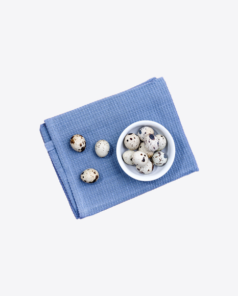 Quail Eggs on Kitchen Towel