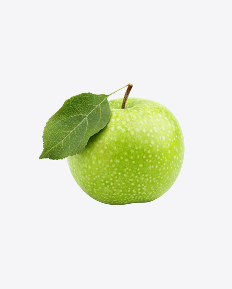Green Apple with Leaf PNG