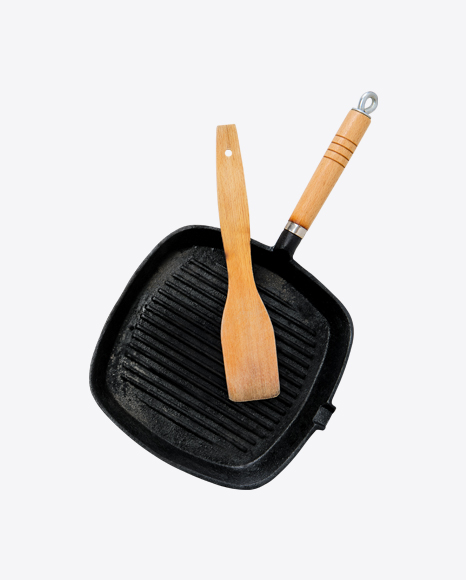 Grill Pan w/ Wooden Paddle PNG