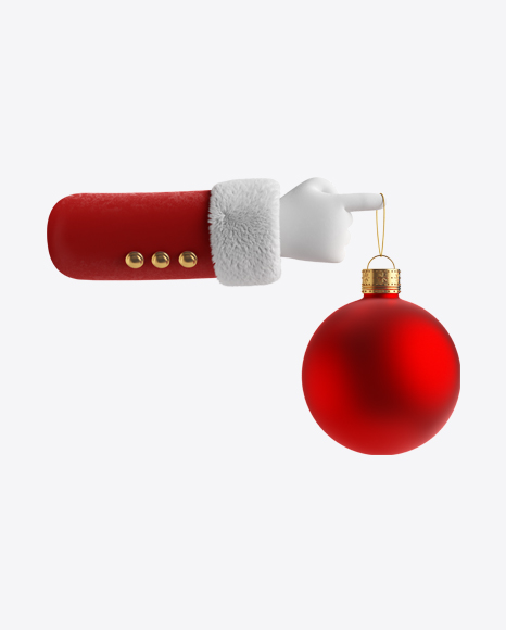 Santa's Hand w/ Christmas Ball PNG