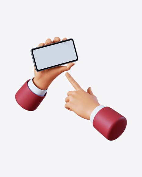 Hands with Smartphone PNG