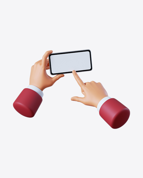Hands with Smartphone PNG