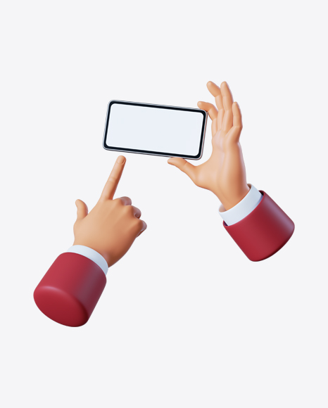 Hands with Smartphone PNG