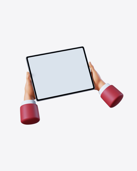 Hands holding Tablet PNG