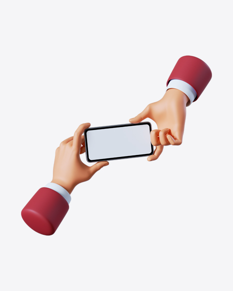 Hands with Smartphone PNG