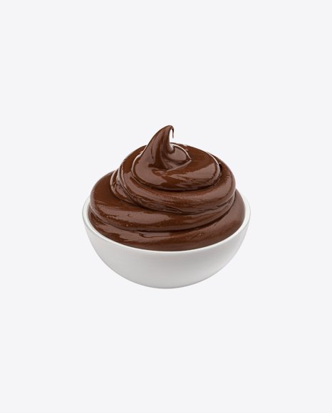 Chocolate Paste in White Bowl PNG