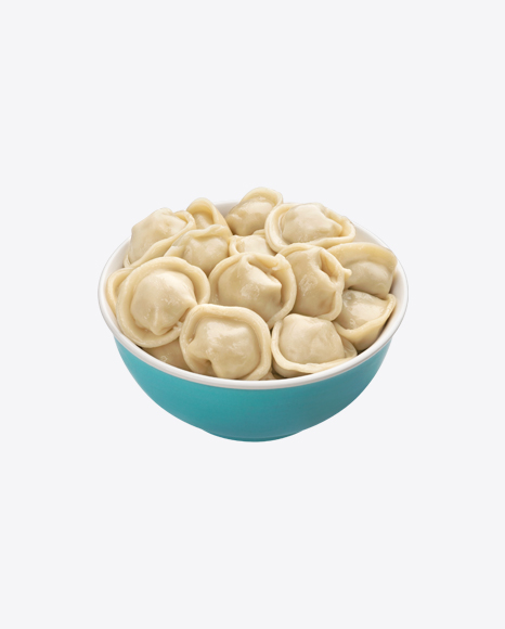 Dumplings in Blue Bowl PNG