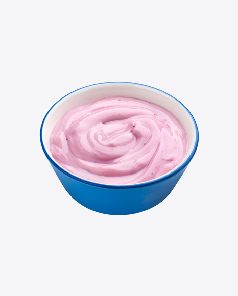 Blueberry Yoghurt in Blue Bowl PNG
