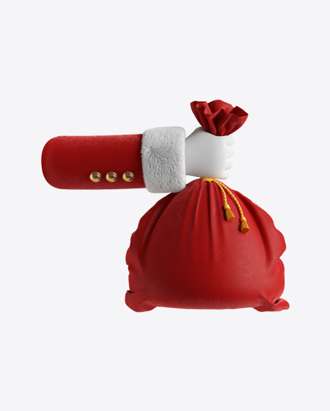 Santa's Hand w/ Red Bag PNG