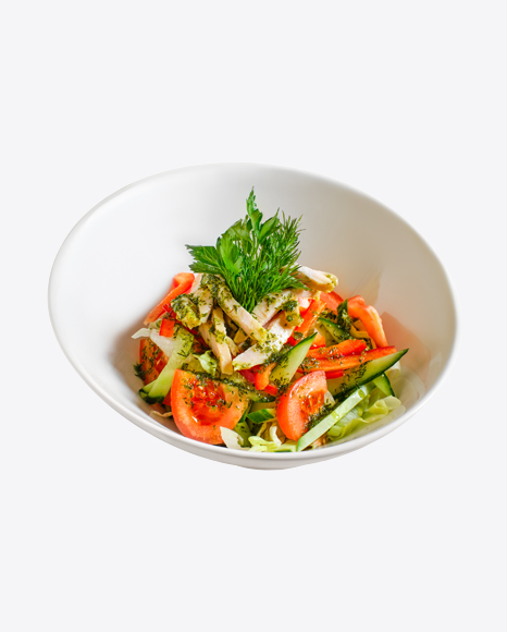 Green Salad w/ Chicken Slices PNG