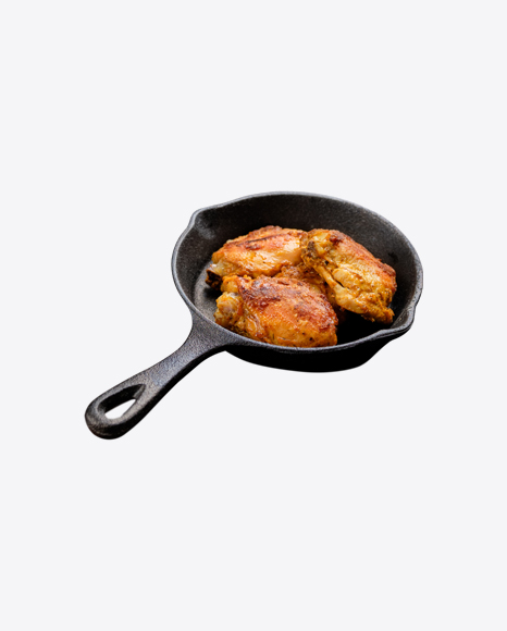 Roasted Chicken in Iron Pan PNG