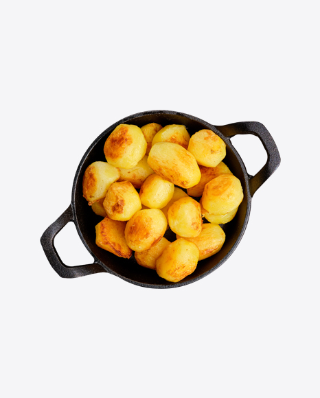 Roasted Potato in Iron Pan PNG