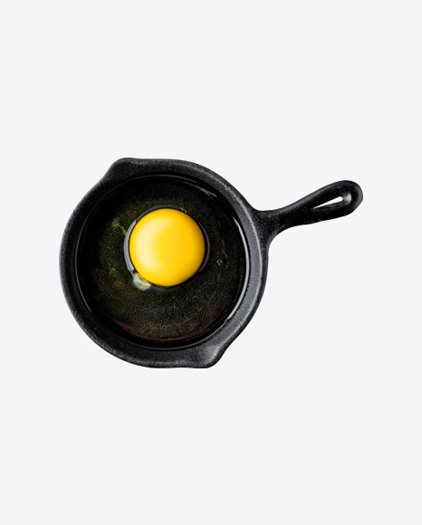 Raw Egg in Mini Iron Pan PNG