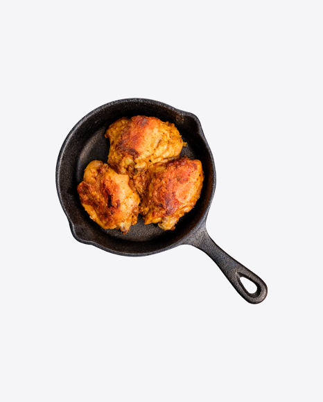 Roasted Chicken in Iron Pan PNG