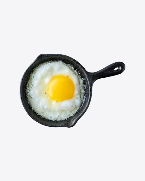Fried Egg in Mini Iron Pan PNG