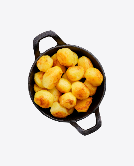 Roasted Potato in Iron Pan PNG