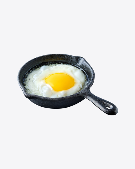Fried Egg in Mini Iron Pan PNG