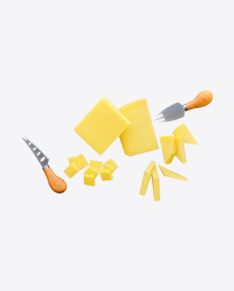 Cheese Pieces w/ Tableware PNG