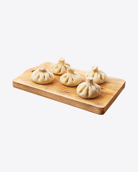 Raw Khinkali on Wooden Board PNG