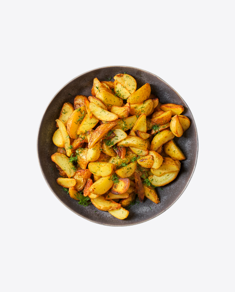 Country Potato w/ Greens on Plate PNG