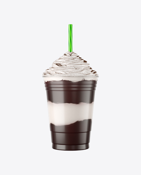 Plastic Coffee Cup w/ Whipped Cream & Cocoa Powder
