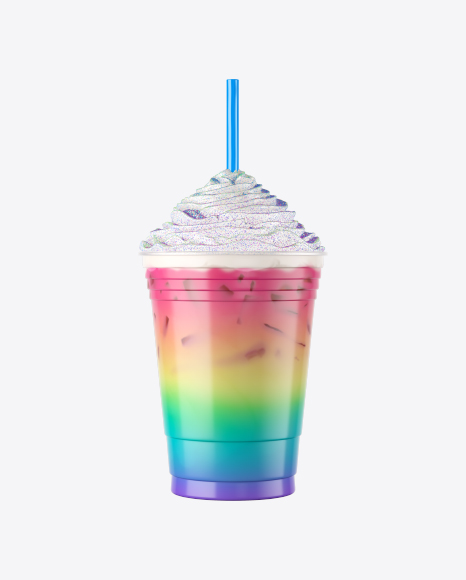 Plastic Coffee Cup / Whipped Cream & Sugar Powder