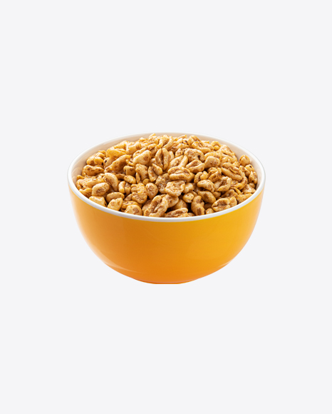 Caramel Muesli in Yellow Bowl PNG