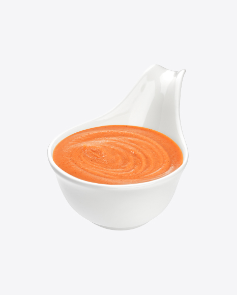 Orange Sauce in Ceramic Spoon PNG