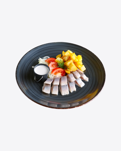 Herring Slices w/ Potatoe, Vegetables & Sour Cream