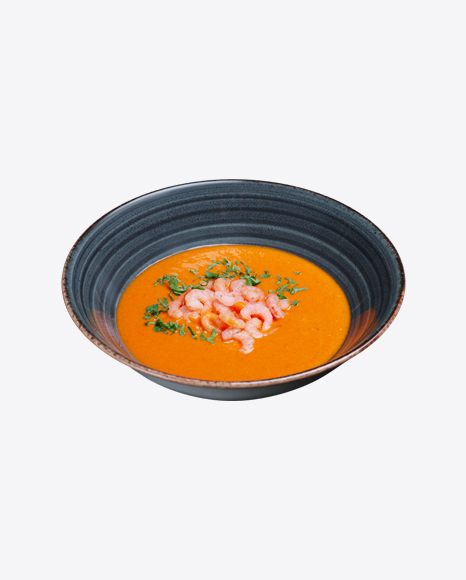Pumpkin Cream Soup w/ Shrimps