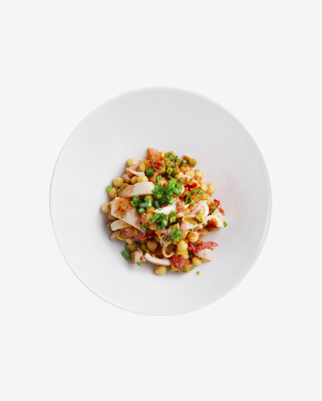 Salad w/ Cheakpeas w/ Squid Slices