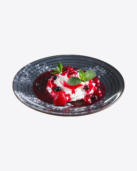 Whipped Cream w/ Berries, Jam & Mint Leaves